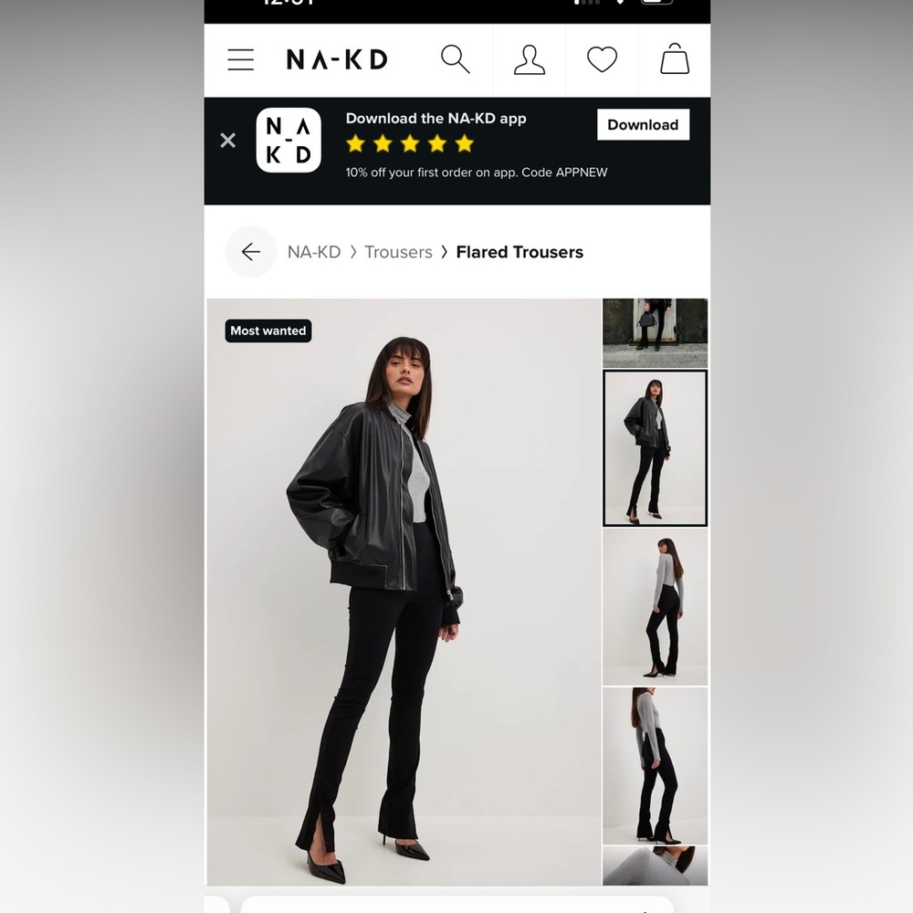 NA-KD ribbed front slip pants